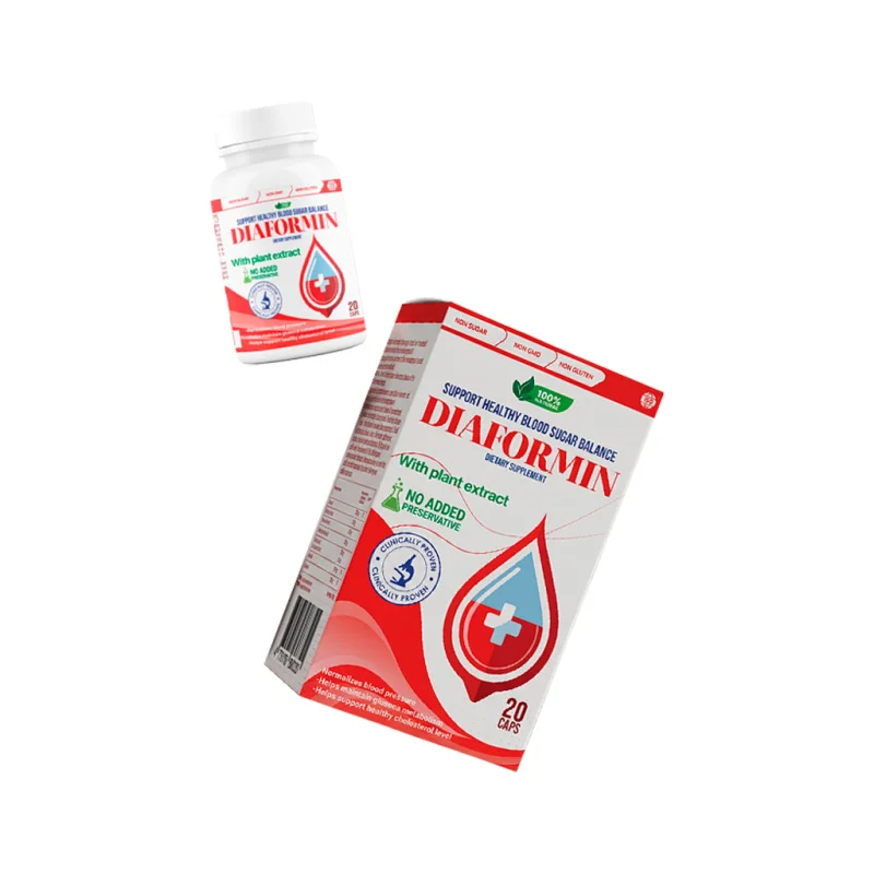 Diaformin — dettaglio della confezione da 20 capsule